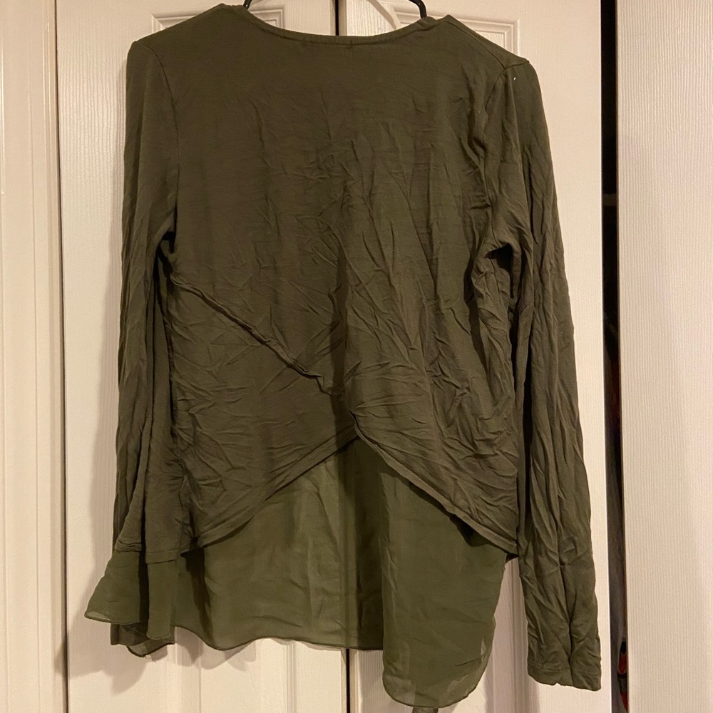 Olive Green Fly-away Cardigan